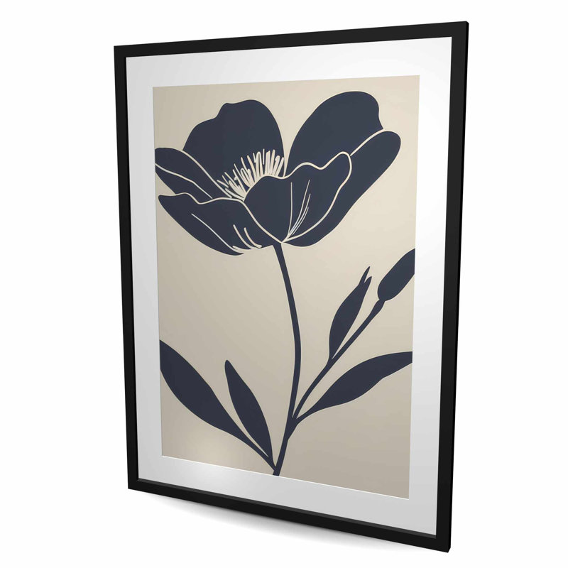 The Flower - Beige, reproduction encadrée mate pour la décoration intérieure