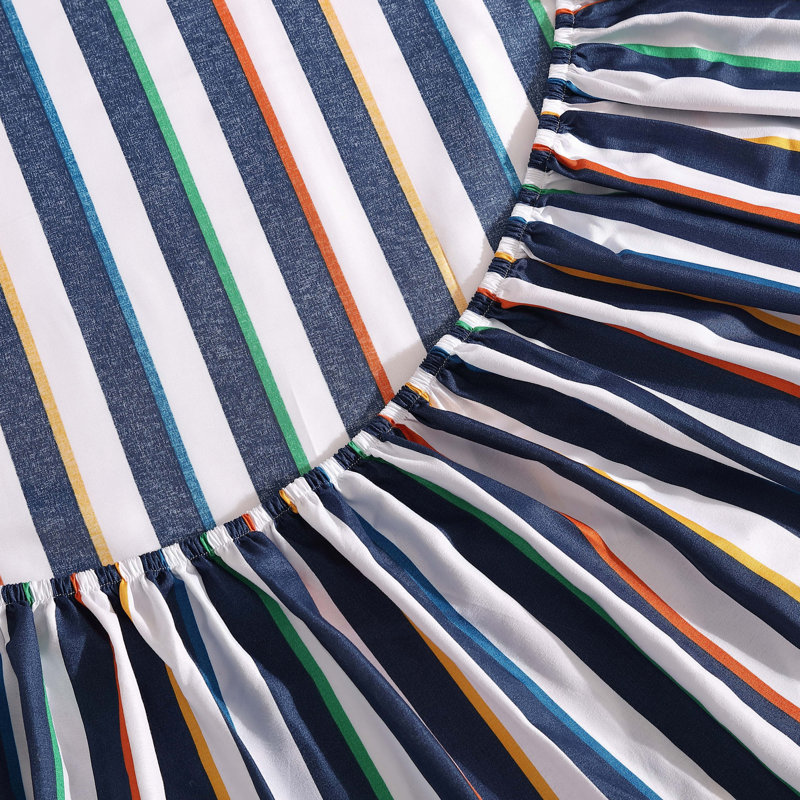 Ensemble de draps Eddie Bauer, Ensemble de draps pour lit simple TG avec 1 taie d, Rayures bleu marine