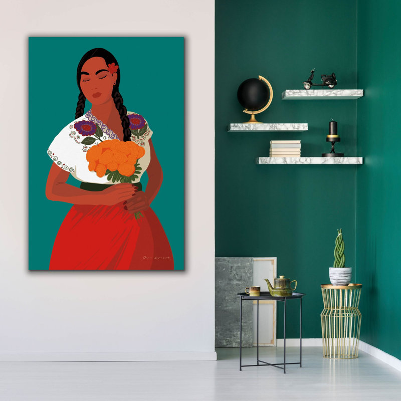 «Epic Graffiti», «Mexique femme 2» par Omar Escalante, art mural sur toile, 40 po x 60 po