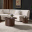 Ensemble de 2 tables basses, table basse ronde en panneau de fibres à densité moyenne pour salon, appartement et espace de loisirs-385917514-385917515