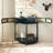 Unique Half Moon Console Table with Rattan Storage for Various Rooms, Enhancing Interior Style-112813090