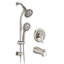 Combo barre coulissante en acier inoxydable à 7 réglages - Douche double de luxe avec bec de baignoire (valve brute)-112346247