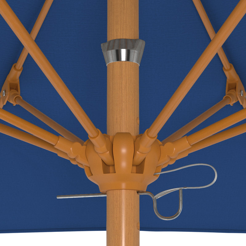 Parasol en bois de teck 7,5 pi, Blue , 96" H x 85" W x 85" D