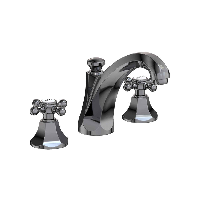 Metropole Widespread Bathroom Faucet with Drain Asssembly, Midnight Chrome