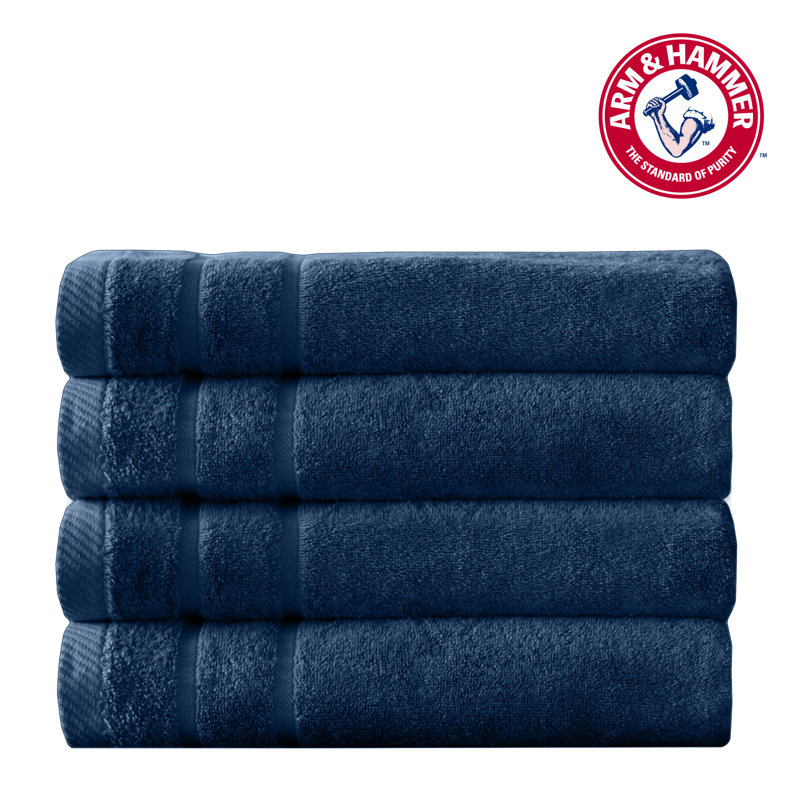 Arm & Hammer Super Soft Hand Towels, Dark Blue, Bath Towels - 4 Pack