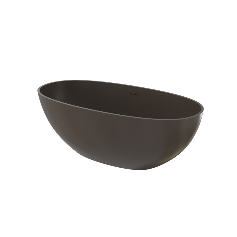 61" X 30" Freestanding Solid Surface Artificial Stone Bathroom Soaking Bathtub