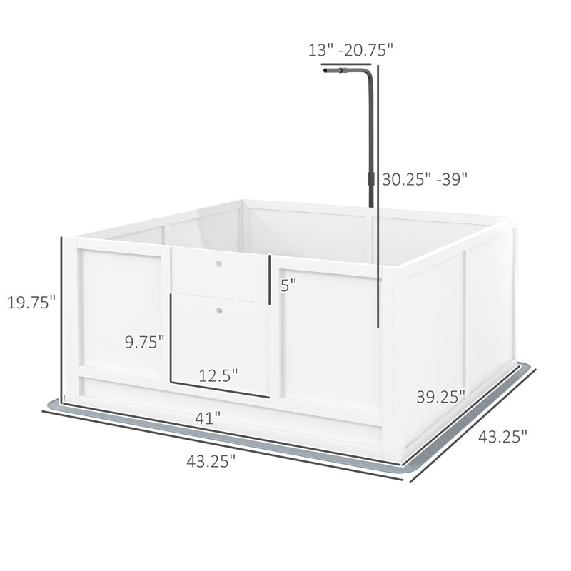 Boîte de mise bas pour chien avec support rétractable PawHut, H 19,75 po x l 41 po x P 39,25 po