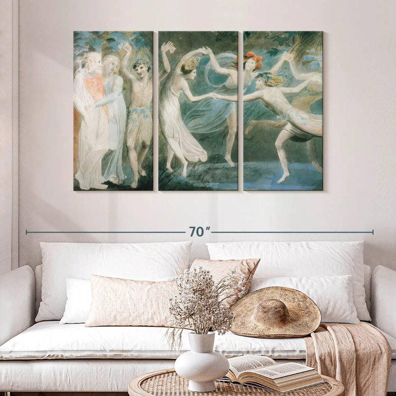 Leisha Oberon Titania et rondelle avec des fées, H 32 po x l 50 po