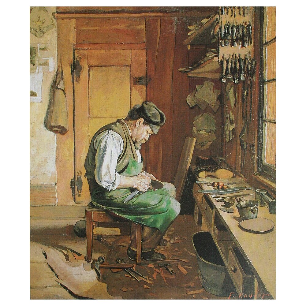 Leinwandbild The Shoemaker von Ferdinand Hodler