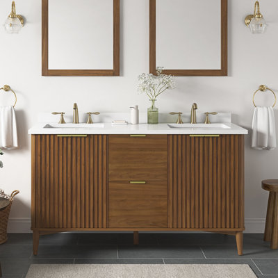 Meuble-lavabo double 60 po Gabi