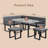 Simple and Stylish 5 - Person Breakfast Nook Dining Table Set-113430897