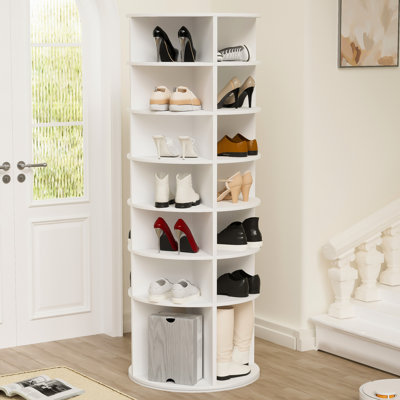 7 porte-chaussures rotatifs, s'organise efficacement, armoire tournante blanche 360, 7, look