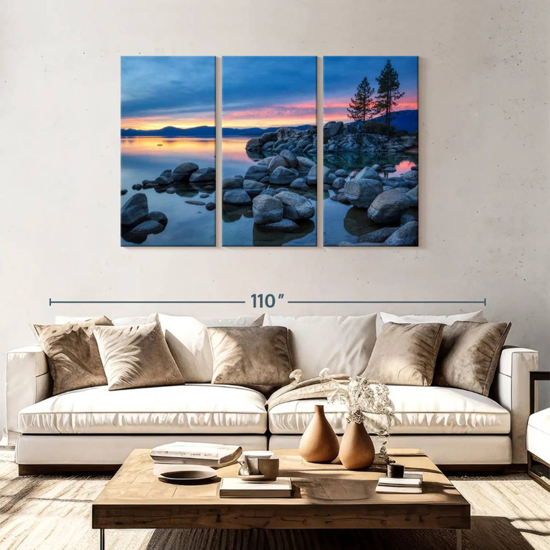 Alvord soirée à Sand Harbor, H 48 po x l 74 po