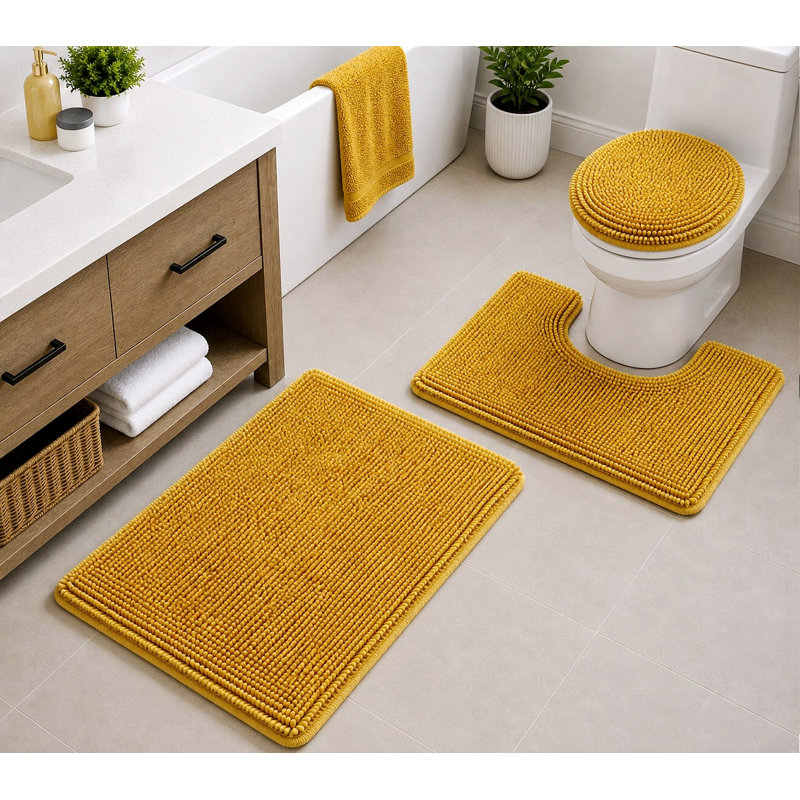Lokshin piece Bath Rug Set, Gold