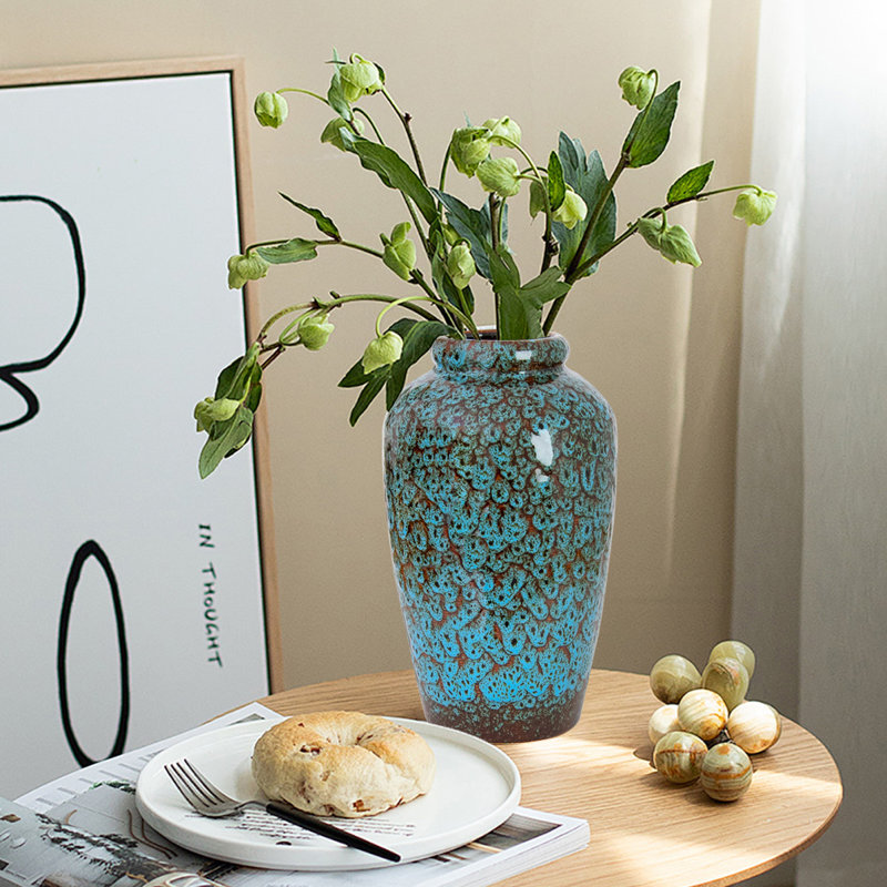 Ceramic Flower Vase, Blue