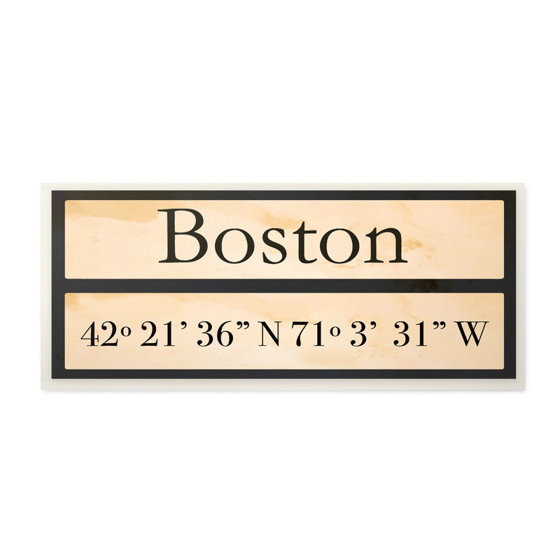 «Boston» par Daphne Polselli, reproduction d'art textuel sur toile, H 7 po x l 17 po, Plaque murale