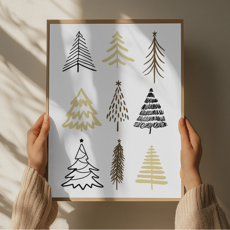 Wrapped Canvas Print, Black/Brown/White/Beige