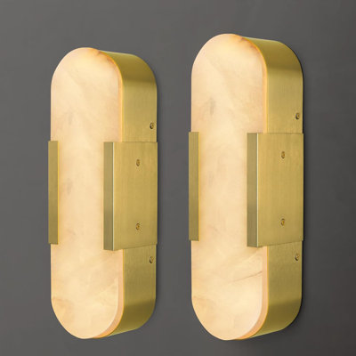 13.8'' Dimmable Led Alabaster Wall Sconces (Set Of 2)