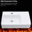 Wall - Mounted Ceramic Bathroom Sink 23.8"X16.5" With Faucet Hole And Black Towel Bar, Smooth Surface For Easy Cleaning Rectangular Long Standing Durability