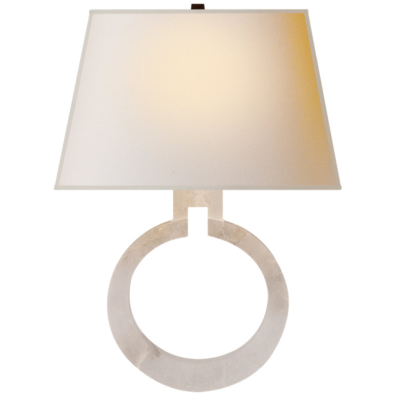 Chapman & Myers Ring Form Large Wall Sconce, Alabaster, Fabric
