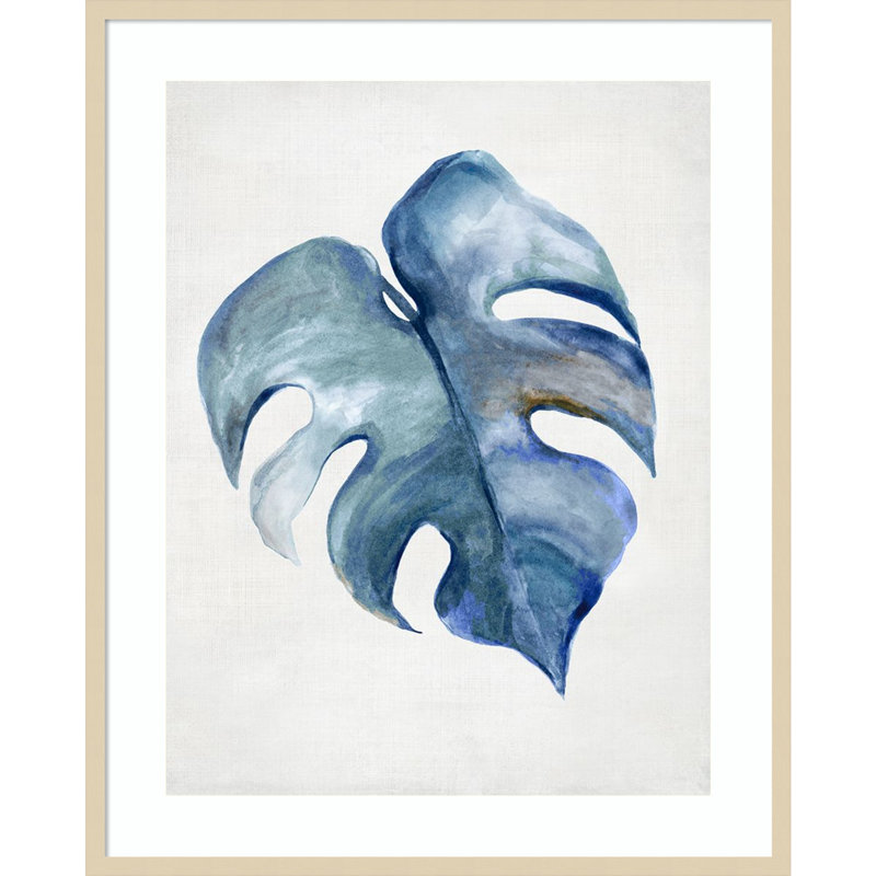 «Tropical Fig Leaf» par Hannah Dawson, reproduction d'art encadrée sur bois, H 41 po x l 33 po