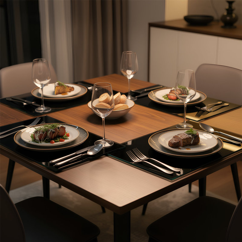 Harbour Housewares - Glass Placemats, Black