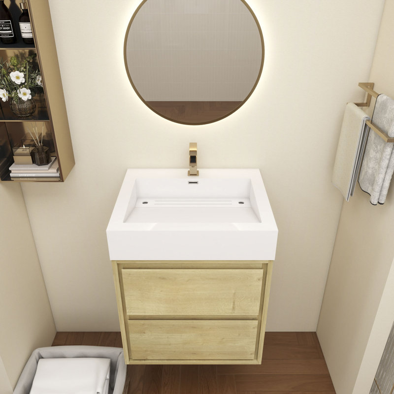 Base de meuble-lavabo Victoria seulement, Chêne clair
