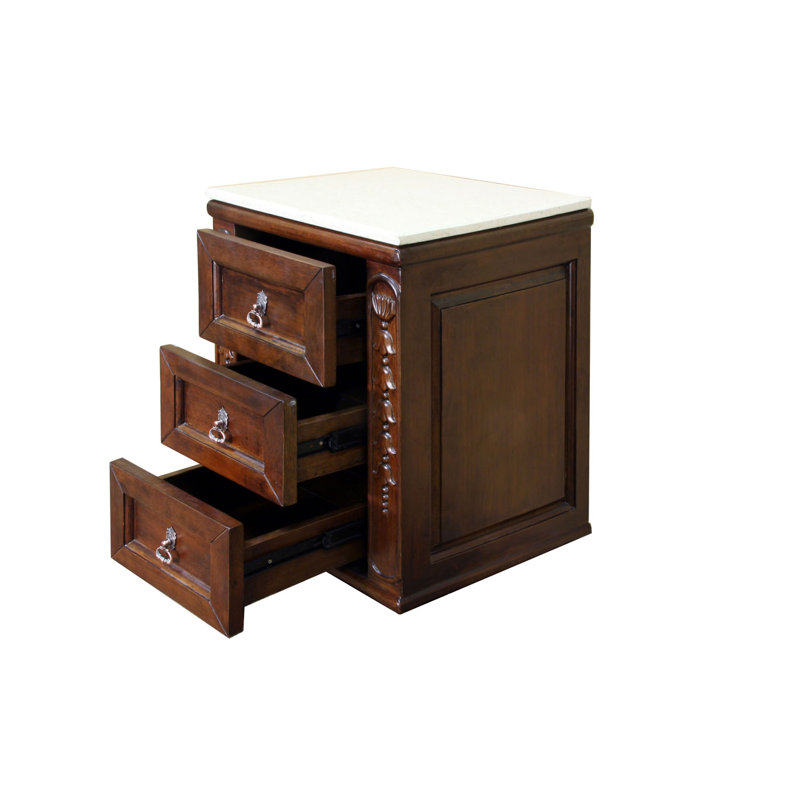 Bellaterra Home Elbridge 18'' Walnut / Cream Stone No Basin Bathroom Sink