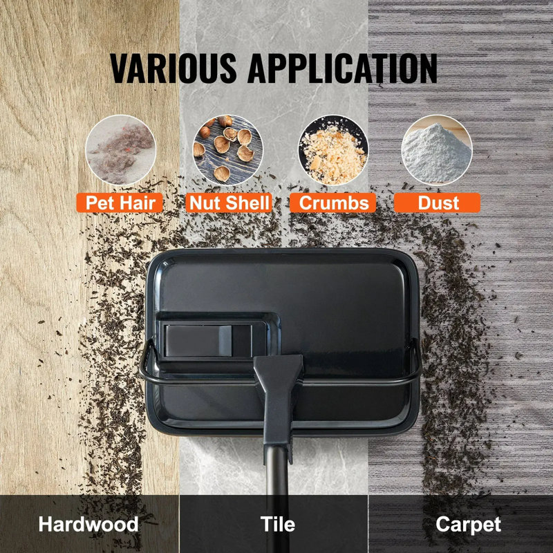 Balai à tapis, balais manuels de 7,87 po, balai manuel non électrique, capacité de la poubelle de 300 ml avec peigne pour tapis de bureau à domicile