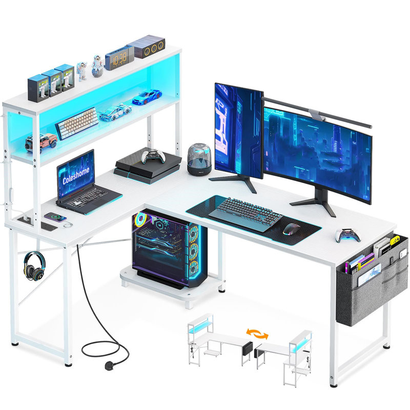 Metal Base Computer Desk, White