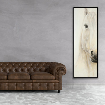 Demi-portrait d'un cheval souriant, reproduction sur toile