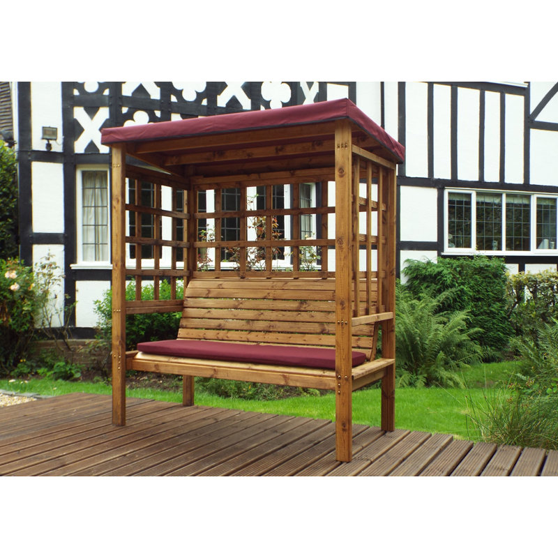 Freeman Solid Wood Outdoor Bench, Burgundy