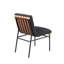 Chaises de salle à manger élégantes, ensemble de 2, en cuir cognac et tissu bouclé, finitions contrastées