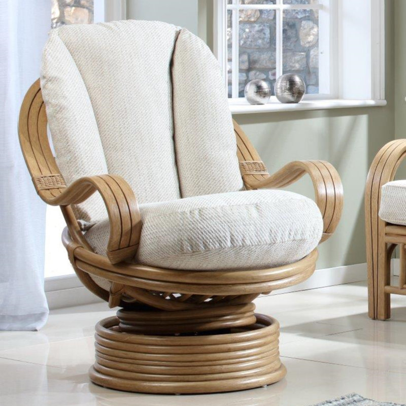 Suzanne Upholstered Swivel Armchair, Jasper
