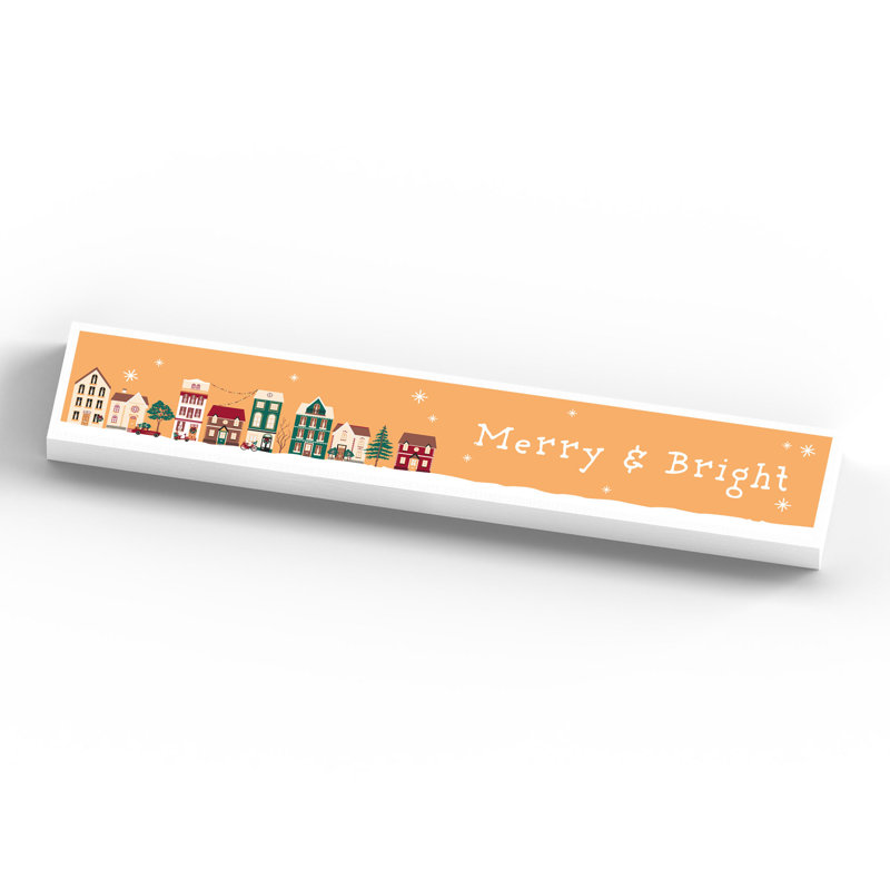 Xmas Merry and Bright Wooden Memento Block