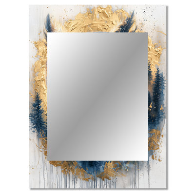 Dalk Owl Into Golden Forest Landscape III - Owl Mirror, Modern Decorative Wall Mirror, Printed Metal Art