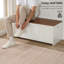 Banc de rangement en bois manufacturé l 39,3 po avec coffre à couverture-97794641