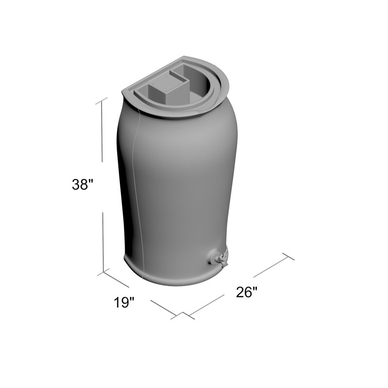 Red Barrel Studio® Plastic Planter Rain Barrel, Sandstone