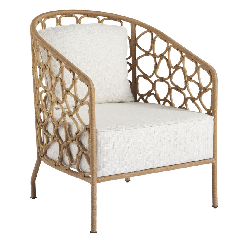 Fauteuil demi-tonneau en polyester 26 po Adalard, Brun