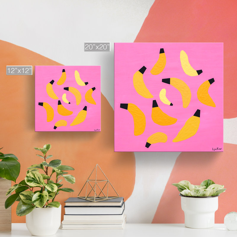 «It's Just Bananas» par Lisa Kaw, reproduction sur toile flottante, H 12 po x l 12 po x P 1,5 po