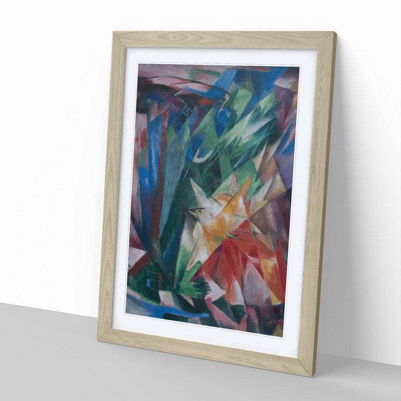 Birds by Franz Marc - Picture Frame Graphic Art, 48cm H x 36cm W x 2cm D, Oak