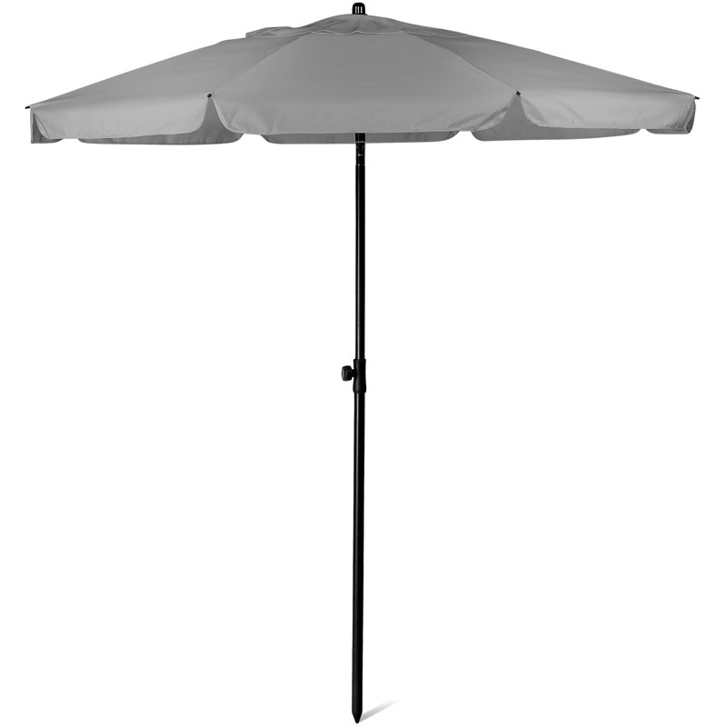SUNMER 2M Beach Umbrella with Tilt Mechanism, Gray