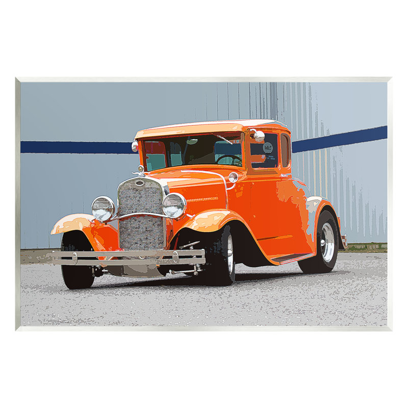 Buggy antique orange par Clive Branson, H 13 po x l 19 po x P 0,5 po