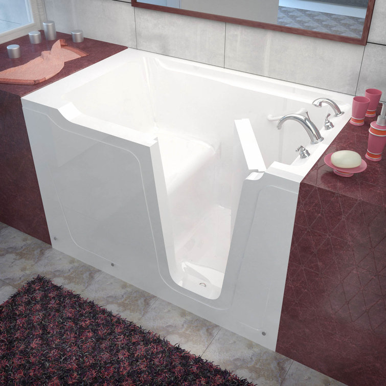 Crescendo 59.75'' x 35.8'' Walk-in Soaking Fibreglass Bathtub with Faucet