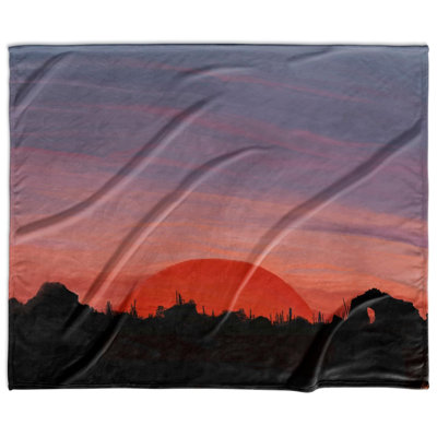 Desert Sunset Throw Blanket Carlos Grisales Art