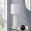 Lampe de table - H 26 po, en céramique, ivoire et abat-jour crème