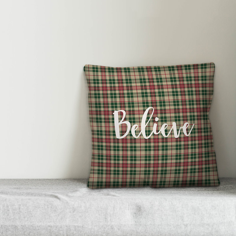 Coussin décoratif en tissu tartan , Housse de coussin