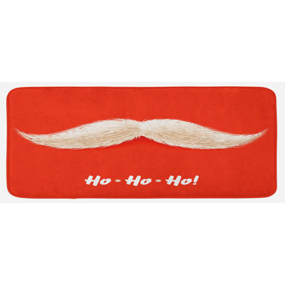 Tapis de cuisine mustache vif de père père-père ho ho ho new year écarlate crème