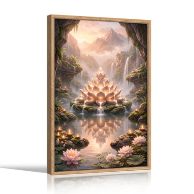Ensemble de 1 tableau sur toile « Cascade de lotus »