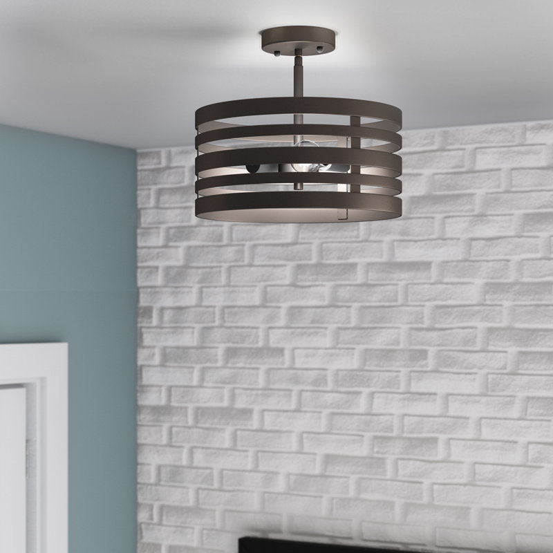 Plafonnier semi-encastré tambour en cage 2 lumières 13 po Coolidge